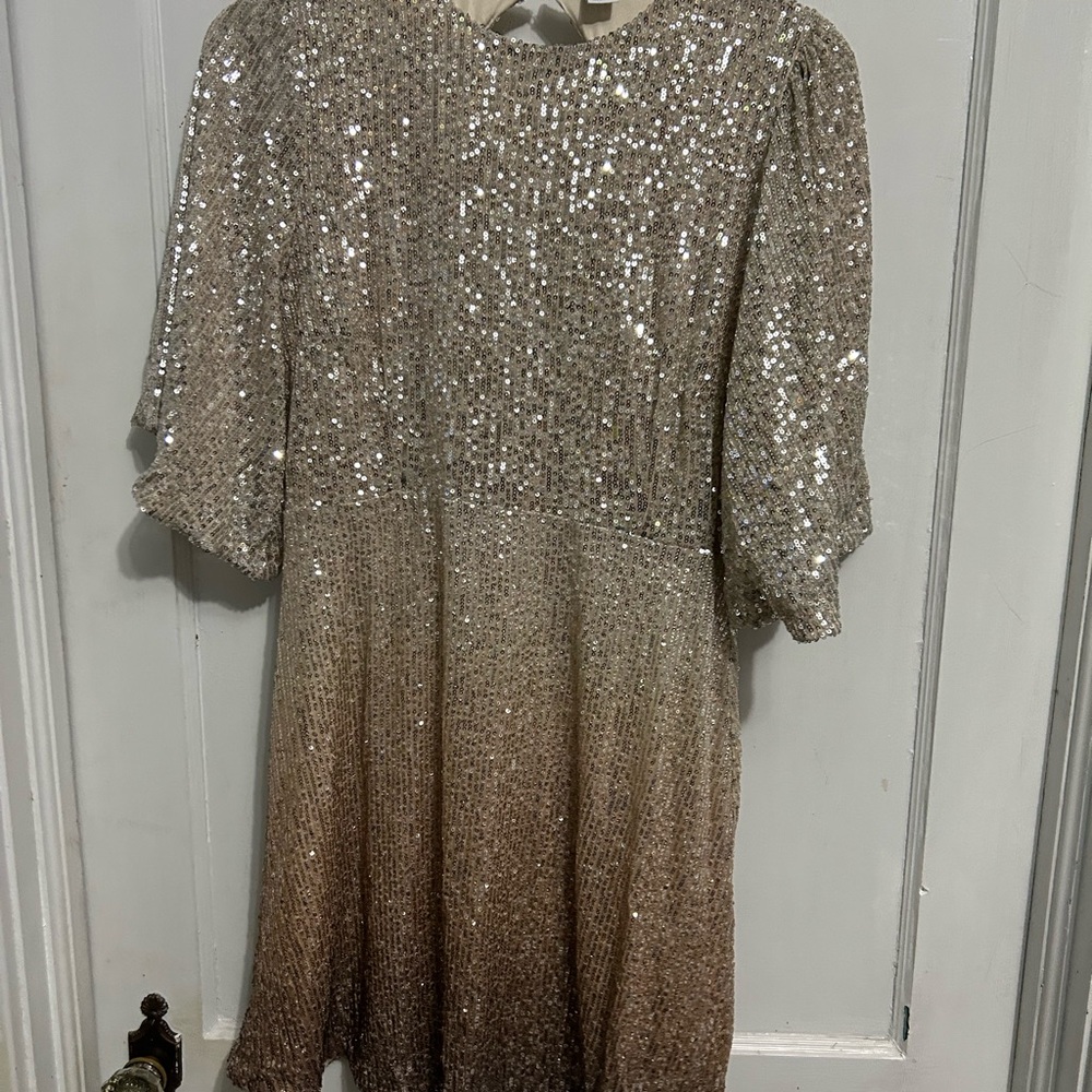 Old Navy Champagne Sequin Blouse